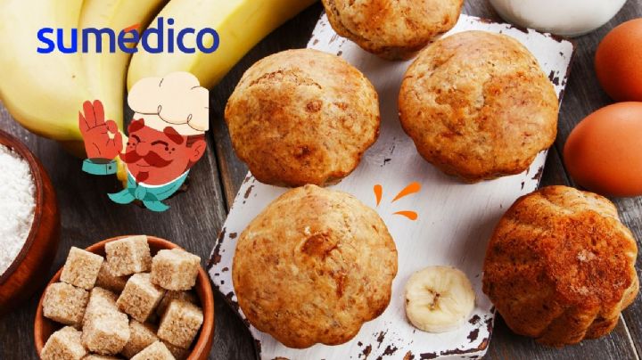 Obtén beneficios a tu salud con esta receta de muffins de avena con plátano
