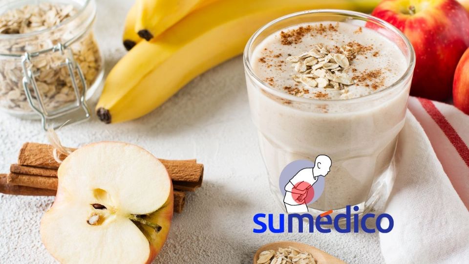 Un licuado de avena y manzana para esa hinchazón abdominal que no te deja.