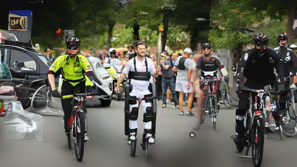 Un deportista paralímpico fue el encargado de llevar la llama olímpica gracias a un exoesqueleto