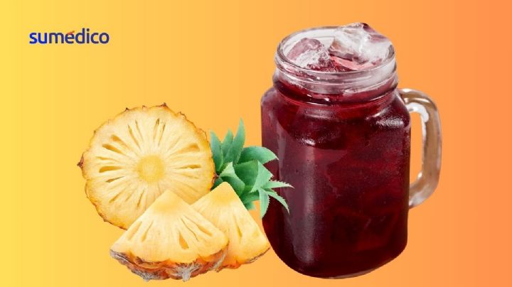 Así te ayuda el agua de jamaica con piña a desinflamar el abdomen