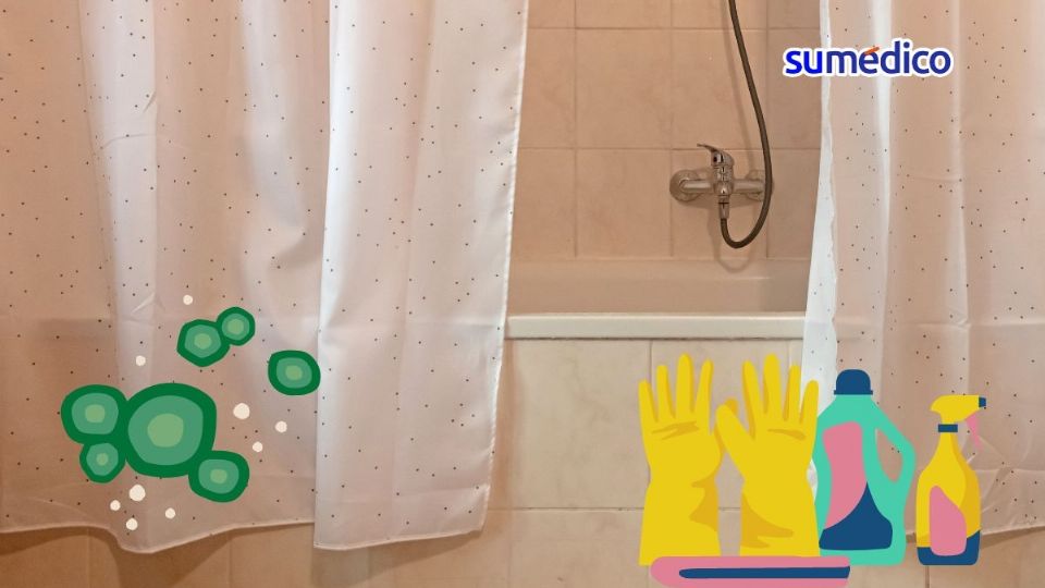 Los hongos de las cortinas del baño pueden ser fuente de enfermedades.